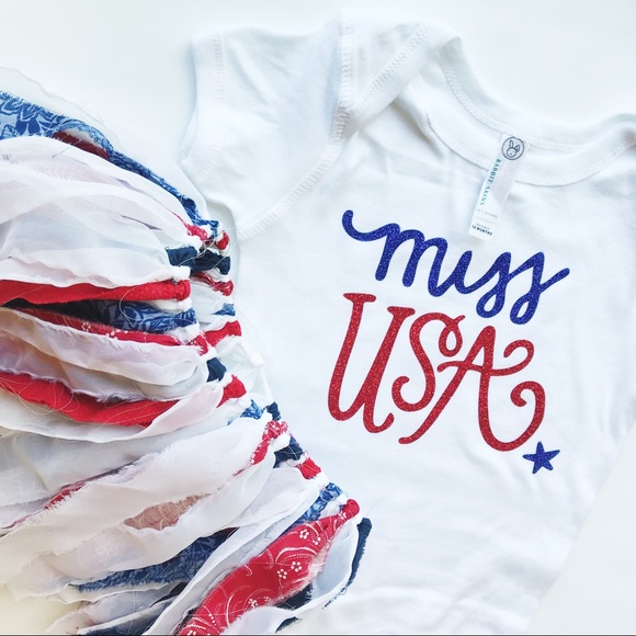 Handmade Miss USA America 4th of July Outfit Tutu - Picture 6 of 8